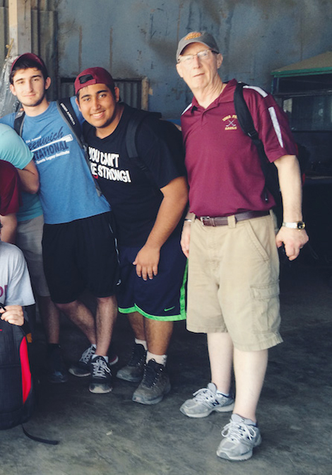 Brother Stephen Casey with an immersion group from Iona Preparatory School from New Rochelle, NY.