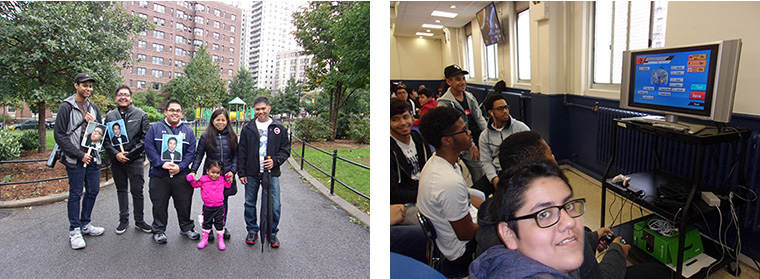 LEFT: Joshua’s parents and several of his colleagues from the class of 2017. | RIGHT: All Hallows students participating in the gaming tournament.