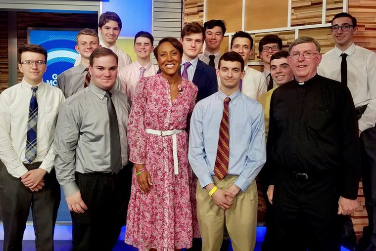 Robin Roberts, anchor of ABC's 'Good Morning America,' and Brother Paul Hannon with Farrell TV
(Courtesy/Brother Paul Hannon)