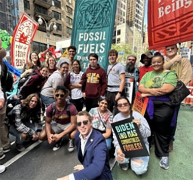 Iona students and faculty pictured at the March to End Fossil Fuels on September 17th in New York City.
