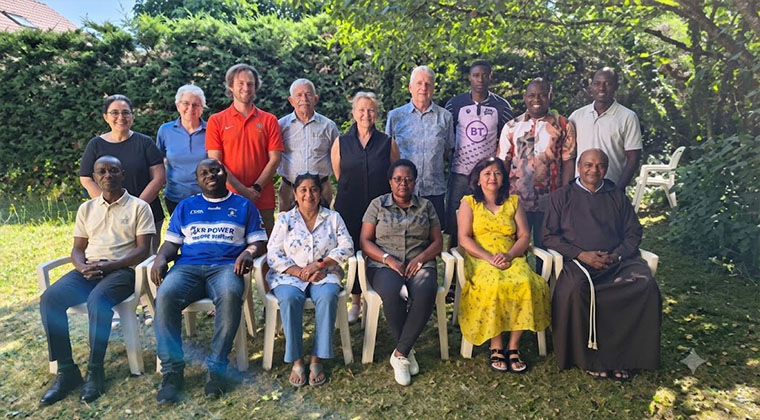 The 11 participants and ERI Staff Members at the 2026 ERI Summer Human Rights Training Course in Geneva. 3 Edmund Rice Educators from North America participated, including Dr. Jimena Perry (top left), James Higdon (3rd from top left), and Christine Chana (5th from top left).